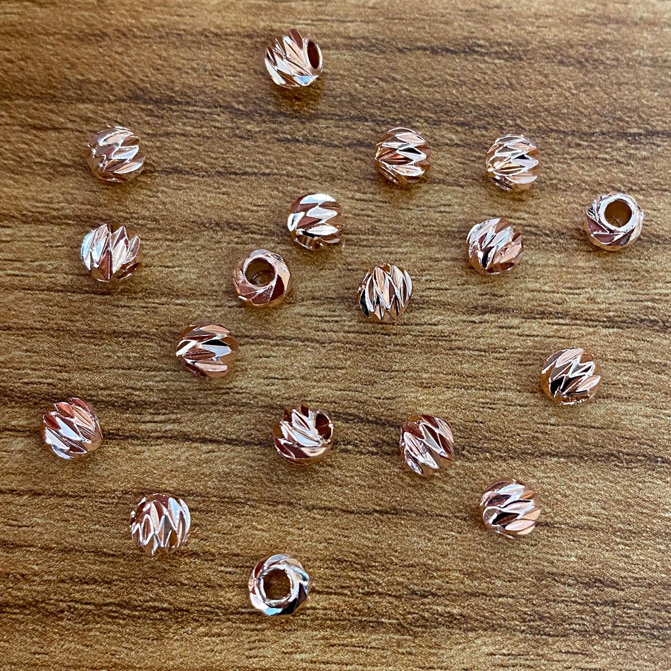 Rose Gold Kaplama Dorika Boncuk ( 20 Adet ) 5 Mm